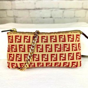 ⭐FENDI Zucca pouch crossbody or bum bag with chain